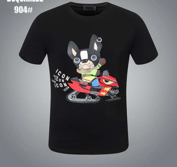 

new dsq phantom turtle 2020fw new mens designer t shirt italy fashion tshirts summer dsq pattern t-shirt male 100% cotton d14, White;black