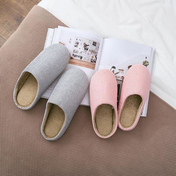 

slippers 20220 fur house women winter cartoon warm fluffy slides footwear stripes home bedroom female, Black