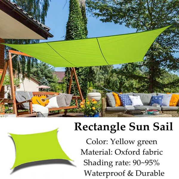 

shade yellow green rectangle pergola oxford sun sail shading 95% waterproof camping outdoor anti-uv terrace tent garden gazebo awning