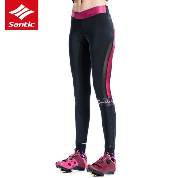

racing pants santic women cycling padded pro fit 4d padding breathable reflective bike bicycle quick dry mtb road long, Black;blue
