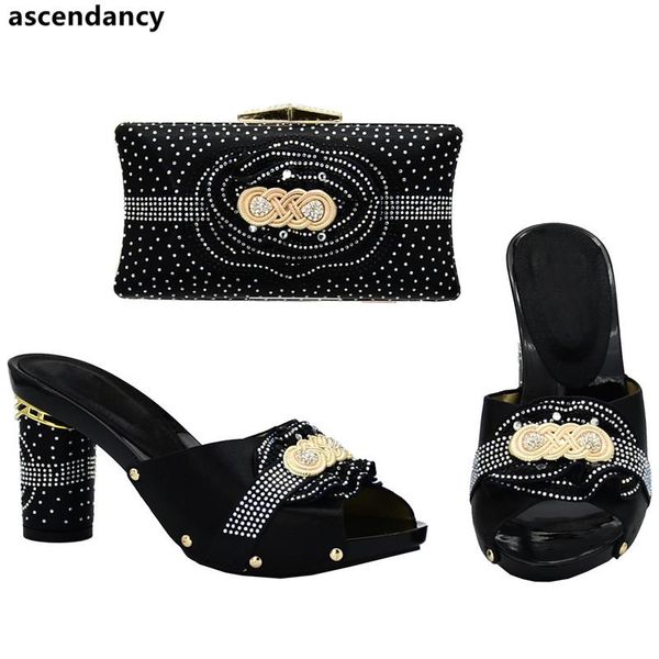 

dress shoes italian matching shoe and bag set for wedding in heels nigerian women sets, Black