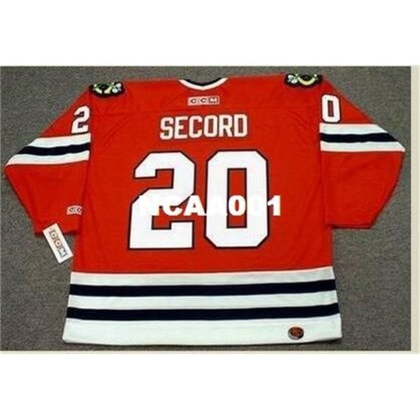 

668s #20 al secord chicago blackhawks 1983 ccm away hockey jersey or custom any name or number retro jersey, Black