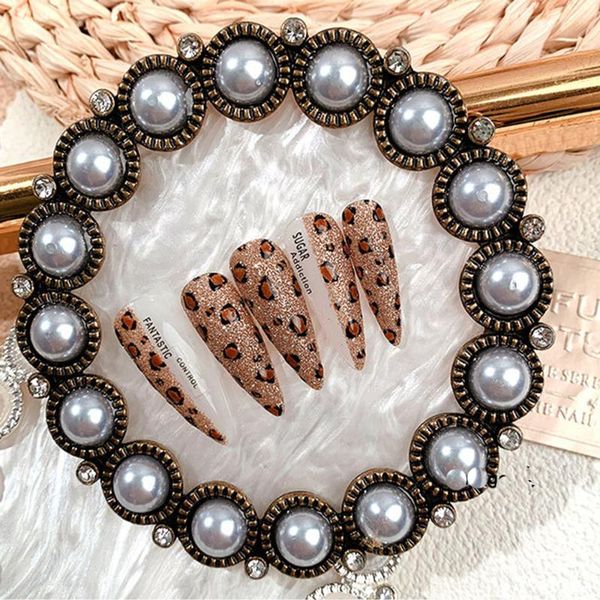 

nail art kits 1pcs oval retro rhinestones false plate tips practice display po frame showing stand board palette tools