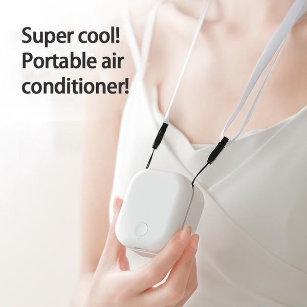 

electric fans product usb mini handheld cooling hanging neck small fan lazy sports portable 3 levels of adjustable