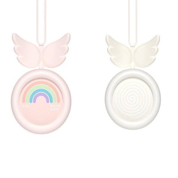 

electric fans 2x portable hanging neck fan mini adjustable air cooling summer travel lanyard handcooler usb pink & white