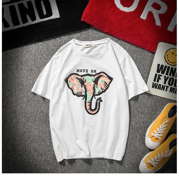 

2021 fashion men t shirt 3d elephant cartoon pattern mens t-shirts stylish cotton short sleeve youth tee #1609 4oef, White;black