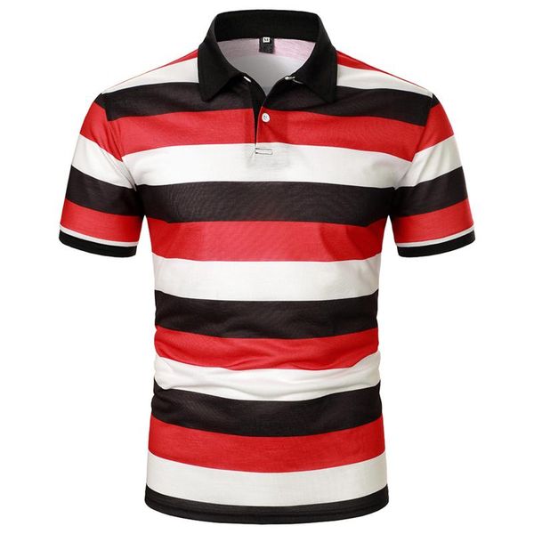 

men's t-shirts black white red tricolor stripe tee shirt summer casual button loose short-sleeved t high quaqlity business, White;black
