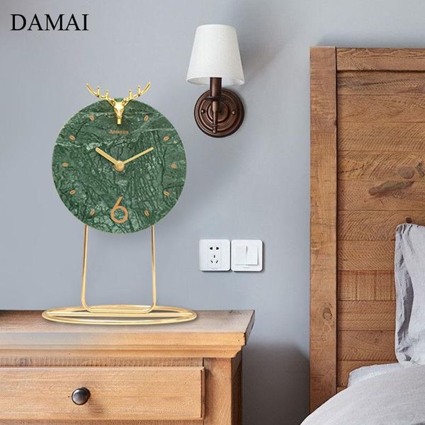 

golden elk desk clock marble deer clocks for table modern living room decoration deskornaments nordic creativity home decor