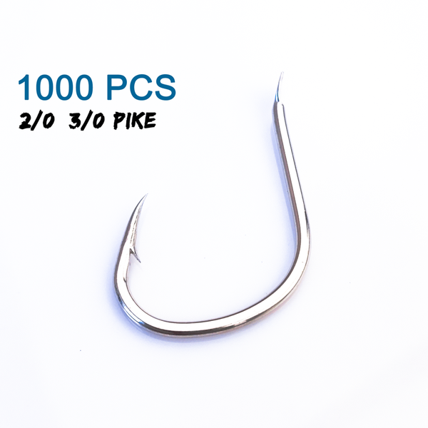 

1000pcs 2/0 3/0 fishing hook wholesale japan flat pike jigging hooks sea high carbon steel super anti-rust fishhook accessories