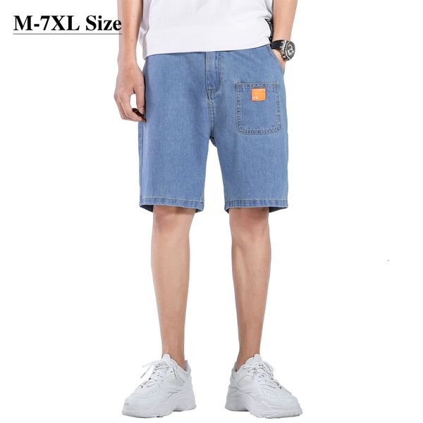 

fashion shorts 2021 summer men's denim plus size 5xl 6xl 7xl big pocket thin loose jeans male brand youth streetwear, White;black