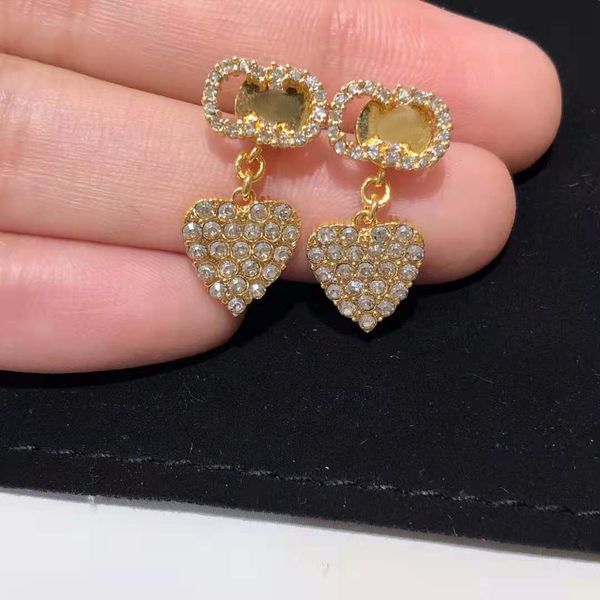 

d home / dijia fashion trend love cd silver needle net red the same type ins versatile earrings high end material, Golden