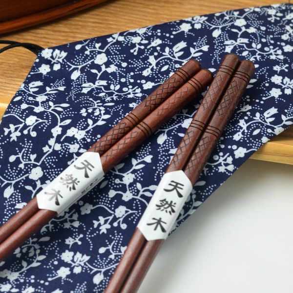 

chopsticks japanese creative handmade wooden flat head environmental tableware