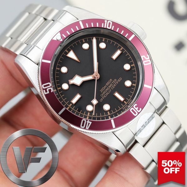 

mens sapphire automatic fashion watches mechanical bay watch movement new men wristwatches vfactory sports men's black spowi, Silver