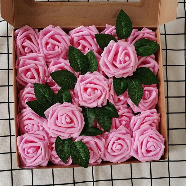 

decorative flowers & wreaths 25pcs pe rose head artificial diy wedding decoration foam flower ball fake wreath valentine's day bouquet