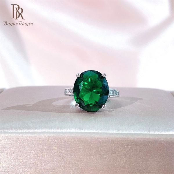 

cluster rings bague ringen classic 925 sterling silver for women with green oval shape gemstones wedding party wholesale gift size 6-10, Golden;silver