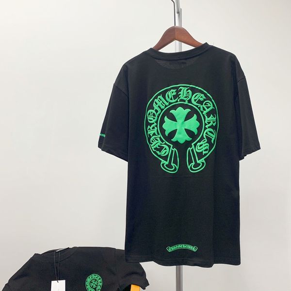 

crosin summer 2021 new lovers sanskrit fashion brand black paris loose short sleeve round neck t-shirt, White