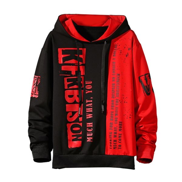 

chaopai men's hooded youth jacket autumn personalized sweater, Black