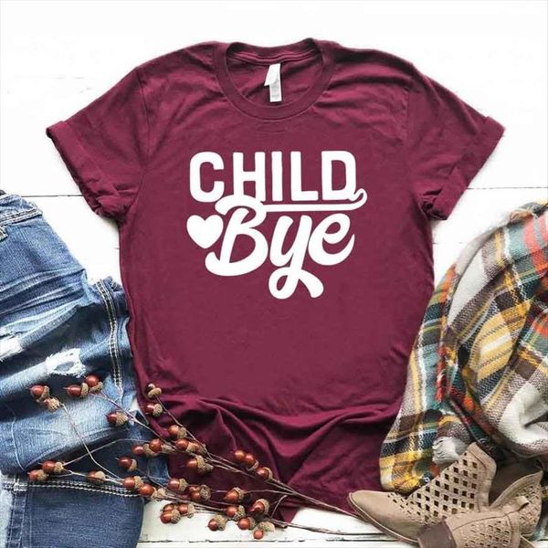 

child bye heart print women t shirt short sleeve o neck loose ladies causal tee clothes, White