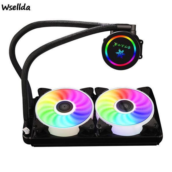 

fans & coolings 240 120 mm gaming cpu water-cooled radiator mute rgb computer all-in-one dual-drain cooling fan pc