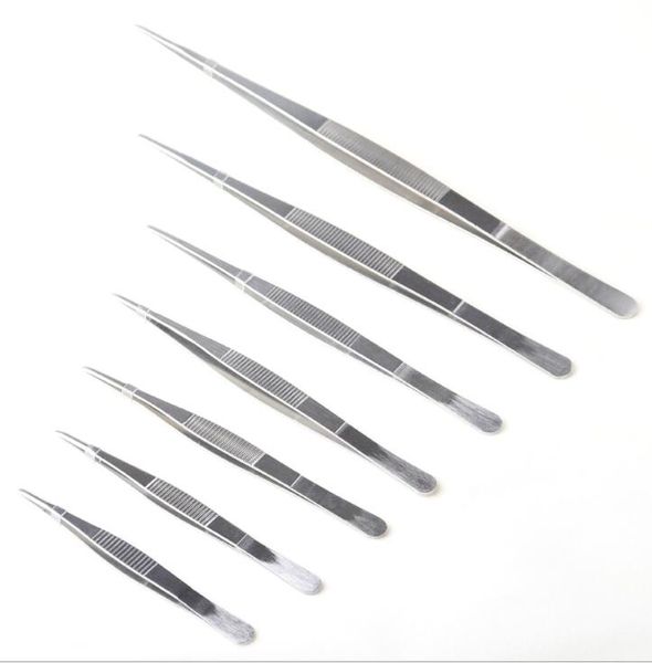 Tweezers de aço inoxidável do aquário Médico Nipper 12.5cm 14cm 16 cm 18cm 20 cm 25 cm 30cm cabeça reta cabeça curvada fórceps 100 pcs / lote