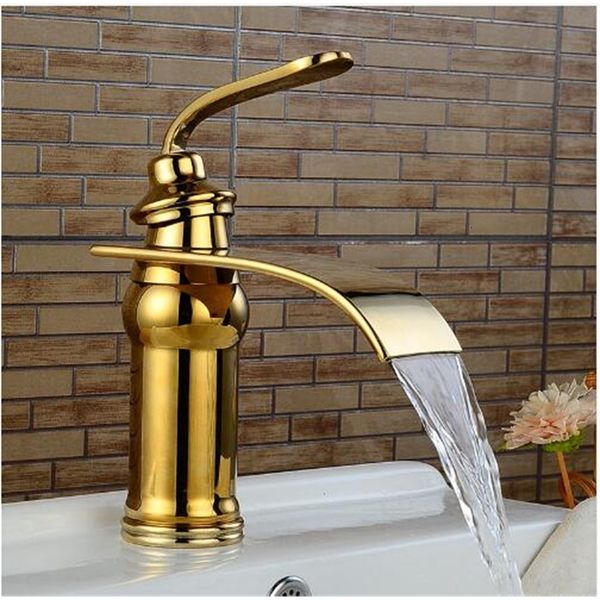 

2021 new luxury style bathroom basin sink faucet solid brass oil-rubbed bronze with rose golden waterfall tap torneira banheiro mu26