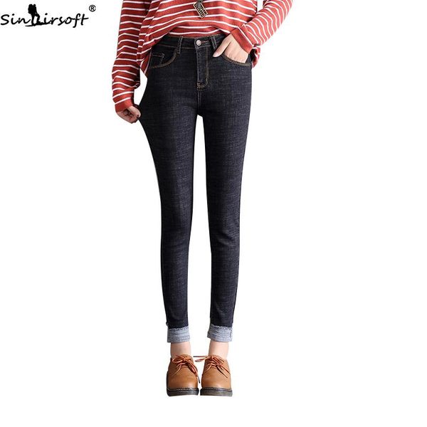 

women's jeans skinny spring and summer were thin pencil high waist woman fashion wild elastic slim feet women, Blue