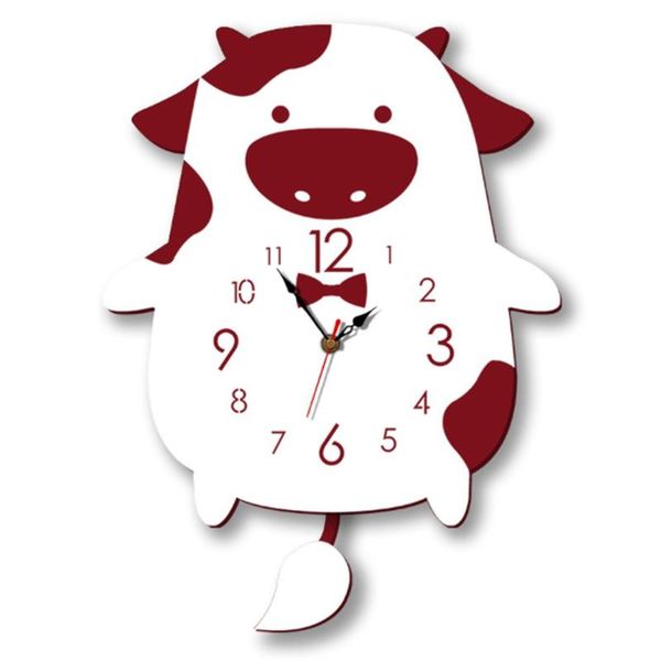 

cute cow wall clock children baby room decoration living bedroom modern clocks