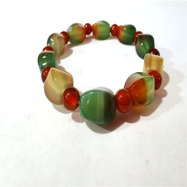 

strands fantasy peacock red black agate twisted bead bracelet men women gemstone beaded jewelry