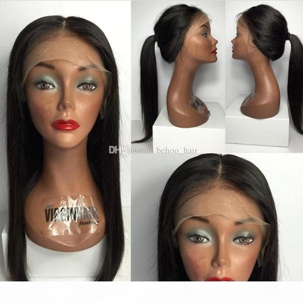 

5*4.5'' silk full lace wigs virgin brazilian silk base wig human hair silk wig with baby hair bleached knots, Black;brown