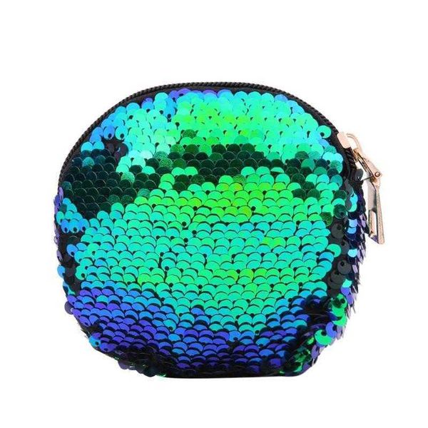 

sequin bling coin double purses color bag est colorful wallet for girls purse zipper round earphone cable storage card holder, Red;black