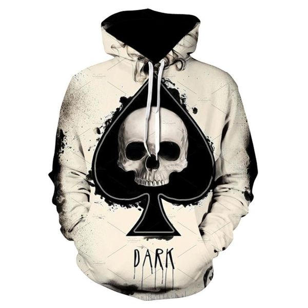 

men's hoodies & sweatshirts streetwear hoodie 3d skull print hooded sweatshirt men patchwork hip hop high street fashion top, Black