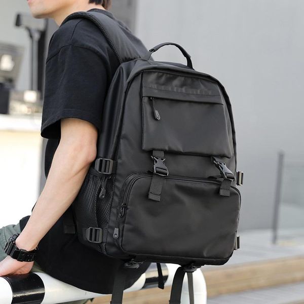 

school bags backpack men's trend travel junior high student schoolbag chaopai computer bag