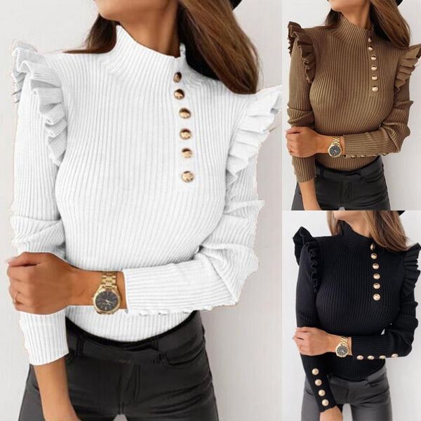 

women's sweaters winter turtleneck women fashion casual slim fit ruffles solid sweater autumn warm knitted female, White;black