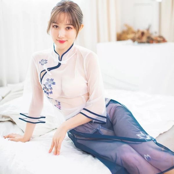 

cheongsam's fashion pig's wedding dress. night dress y92g, Blue;red