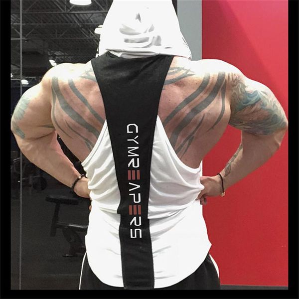 

men' tank 2021 summer 90% cotton hooded men bodybuilding sport fitness sleeveless tshirts male gym shirt singlet debardeur, White;black