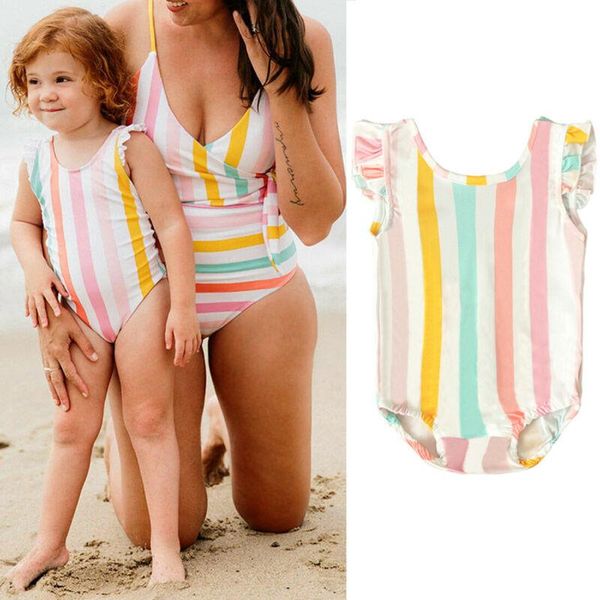 

fashion toddler baby kids girls striped beach swimsuit swimwear bikini monokini bathing suit summer holiday clothes, Black