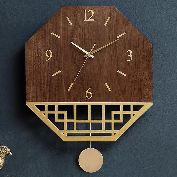 

wall clocks wooden pendulum clock creative nordic living room chinese home artist relojes madera pared decor dd45wc