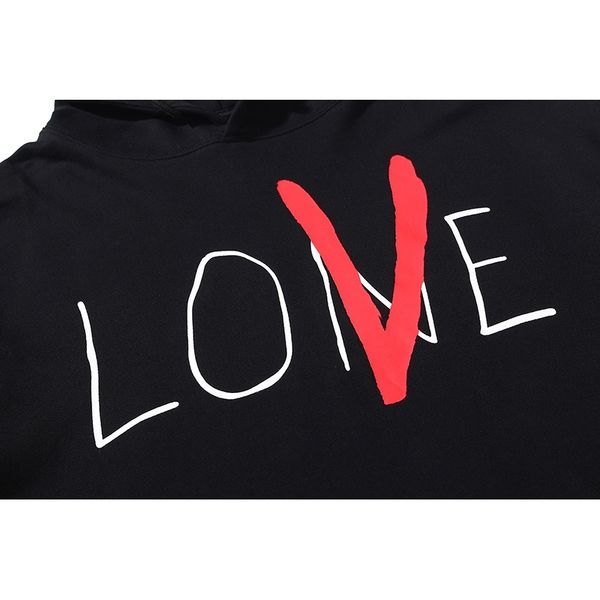 

factory long 2021 brand v hoodie sweater love alentine's day limited big wang yibo hip hop brand new autumn coat couple, Black