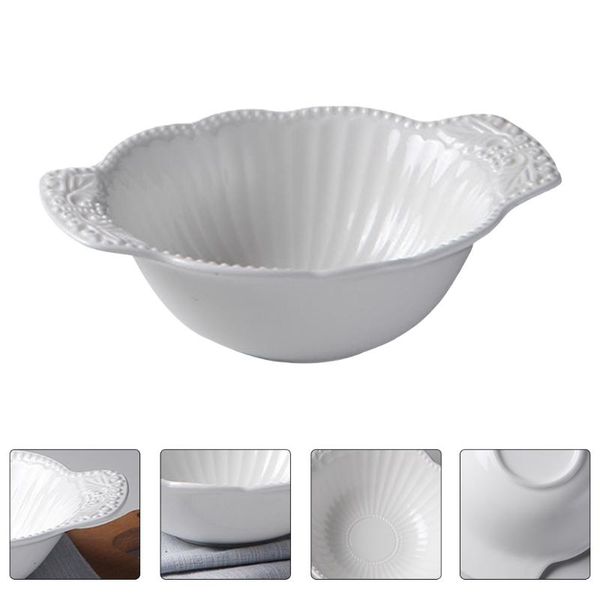 

bowls 1pc bone china bowl kitchen soup home dinnerware fruit salad holder (white)
