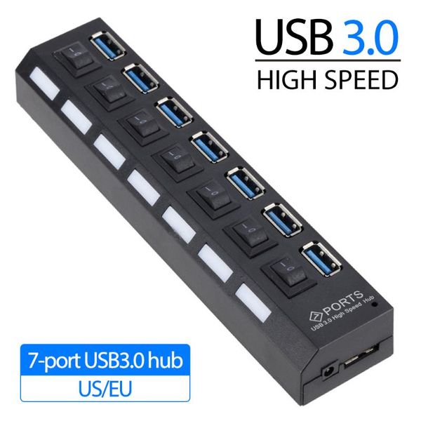 

hubs usb 3.0 hub set multi port splitter with switches 7 expander for pc lapnotebook
