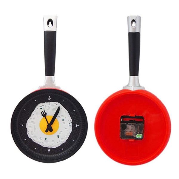 

wall clocks hanging clock chic unique omelette pot shape for home decoration