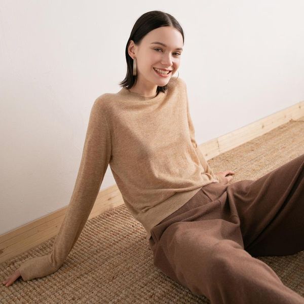 

women's sweaters spring 2021 mercerized wool soft pullover bottoming knitwear, White;black