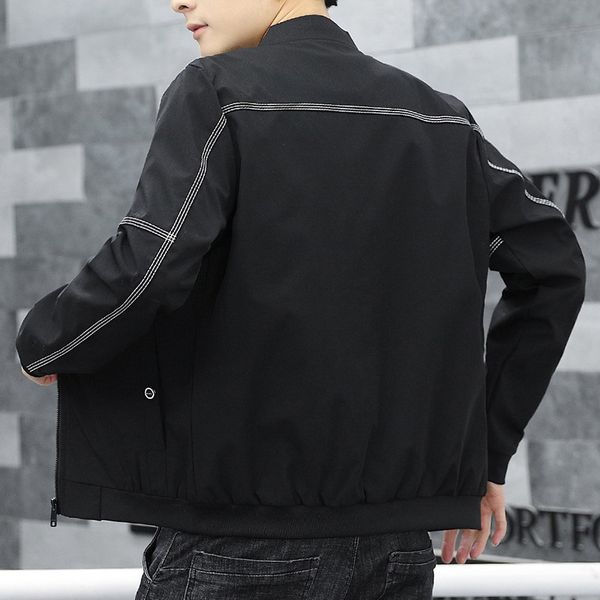 

2021 new spring fashion brand jacket men's autumn coat versatile korean trend slim baseball suit, Black;brown