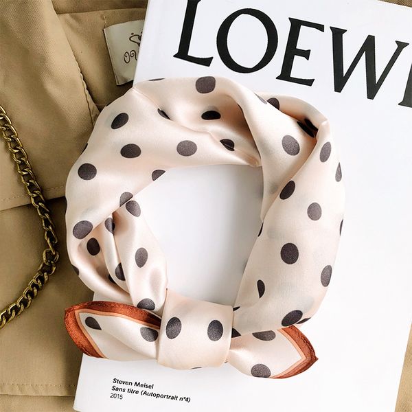 

hangzhou women's spring and summer versatile bo dian silk square ol decorative small scarf, Black;purple