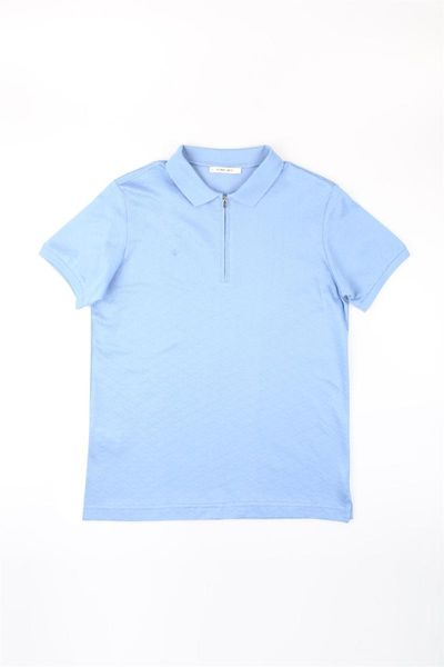 

men's t-shirts blue color slim fit zipper collar t-shirt, White;black