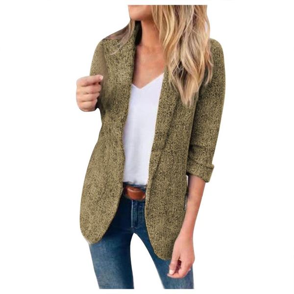 

women's jackets autumn winter women loose long sleeve fashion comfortable casual jacket ladies office wear coat blouse chaqueta mujer, Black;brown