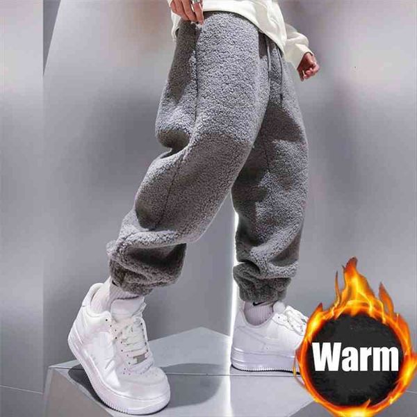 

harem hip hop style loose women pant warm fleece outdoor comfort thicken male casual trousers pantalons pour hommes, Black