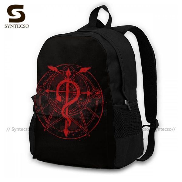 

fullmetal alchemist brotherhood backpacks funny polyester cycling backpack runner soft bags