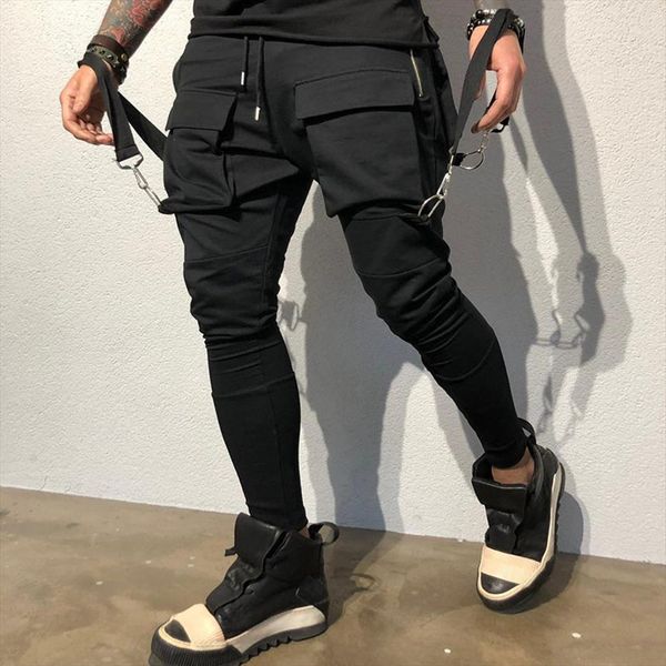

joggers casual side pockets sweatpants women pants hip hop black trousers autumn male fashion streetwear cotton trackpants