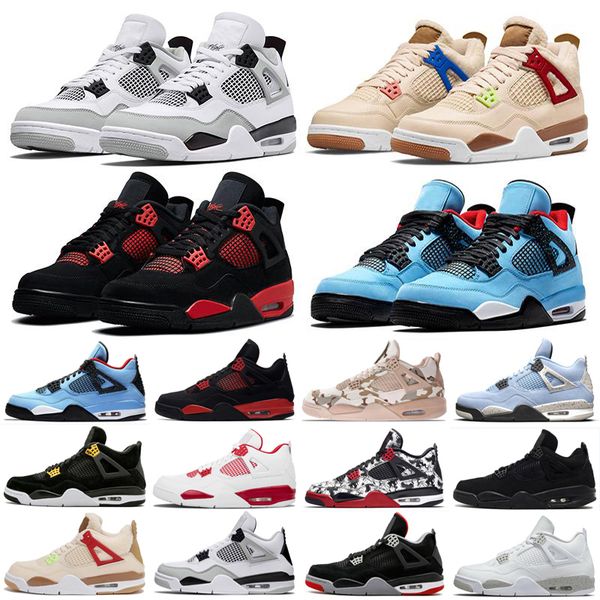 

men women jumpman 4 outdoor shoes university blue fire red 4s sneakers black cat cactus jack se neon tour yellow mens sports trainers